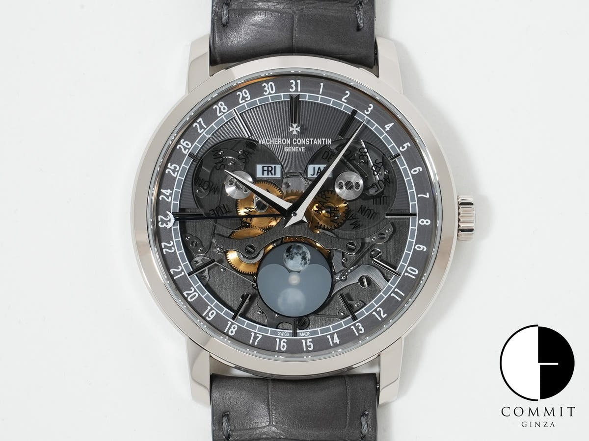 ヴァシュロンコンスタンタン トラディショナル コンプリートカレンダー オープンフェイス Ref.4020T/000G-B655 ホワイトゴールド スケルトン文字盤 美品 7s8j2ppp