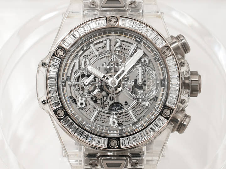 ウブロ ビッグバン ウニコ サファイアバゲット Ref.411.JX.4802.RT.1904 サファイアクリスタル スケルトン文字盤 美中古 tvspuxr6