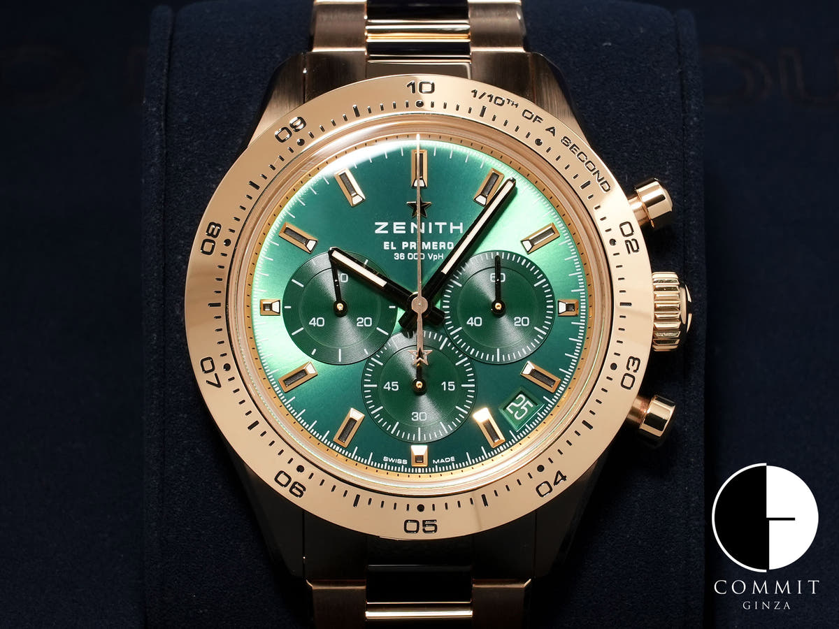 Zenith Chronomaster Sport Yoshida Special Ref. 30.3100.3600/56.M3100 Yellow Gold Green Dial Excellent Condition jna6ytvm