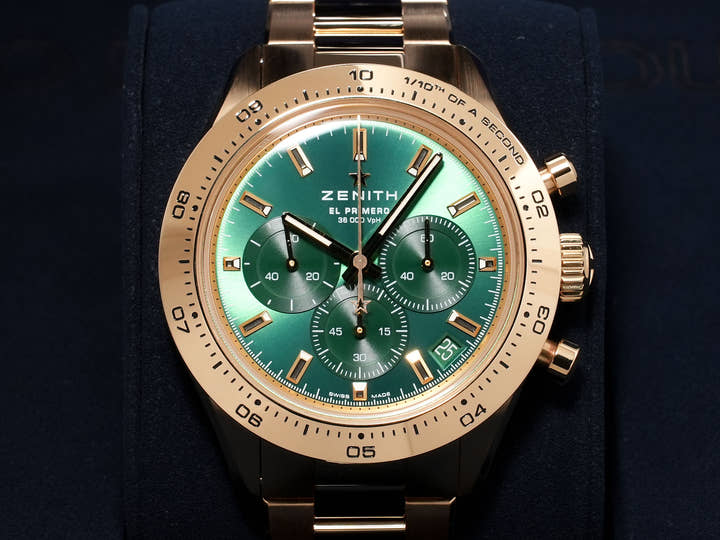 Zenith Chronomaster Sport Yoshida Special Ref. 30.3100.3600/56.M3100 Yellow Gold Green Dial Excellent Condition jna6ytvm