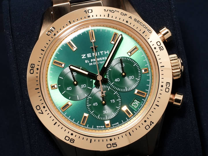 Zenith Chronomaster Sport Yoshida Special Ref. 30.3100.3600/56.M3100 Yellow Gold Green Dial Excellent Condition jna6ytvm