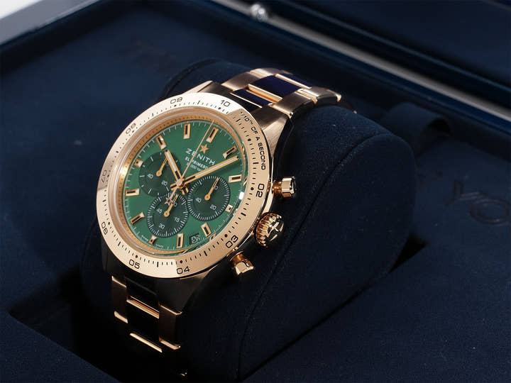 Zenith Chronomaster Sport Yoshida Special Ref. 30.3100.3600/56.M3100 Yellow Gold Green Dial Excellent Condition jna6ytvm