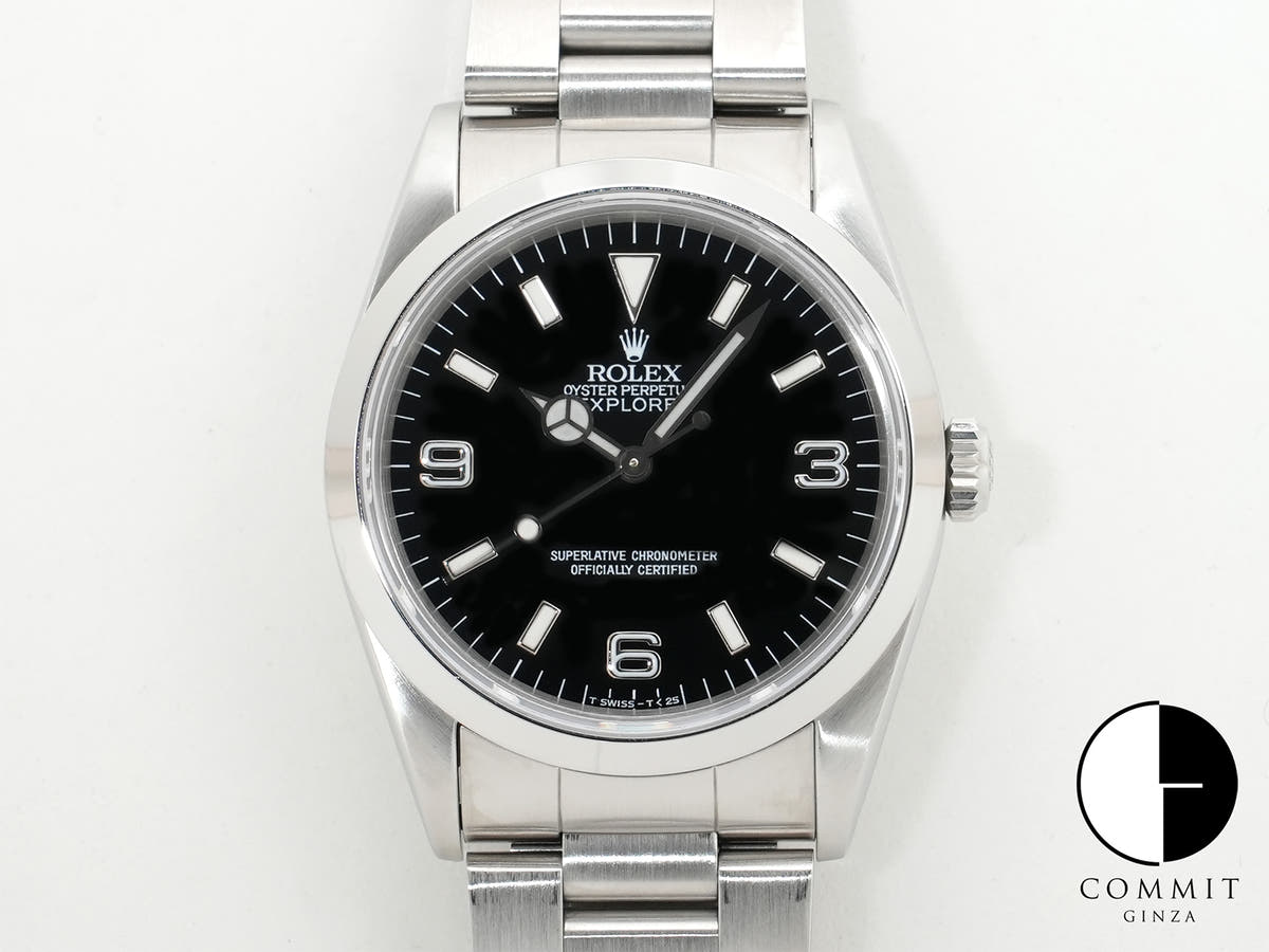 ロレックス エクスプローラーI Ref.14270 ステンレススチール ブラック文字盤 オイスターブレスレット 中古 7txdihcm
