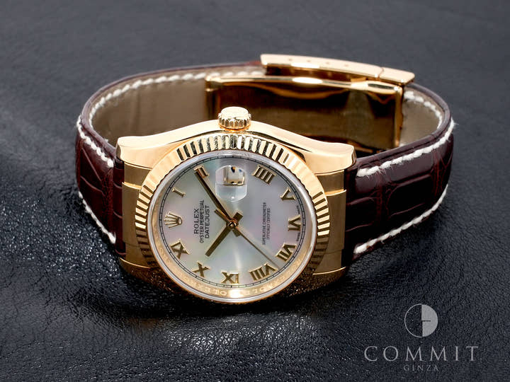 ロレックス デイトジャスト Ref.116138 イエローゴールド ホワイトシェル文字盤 中古 b2r8kuqy