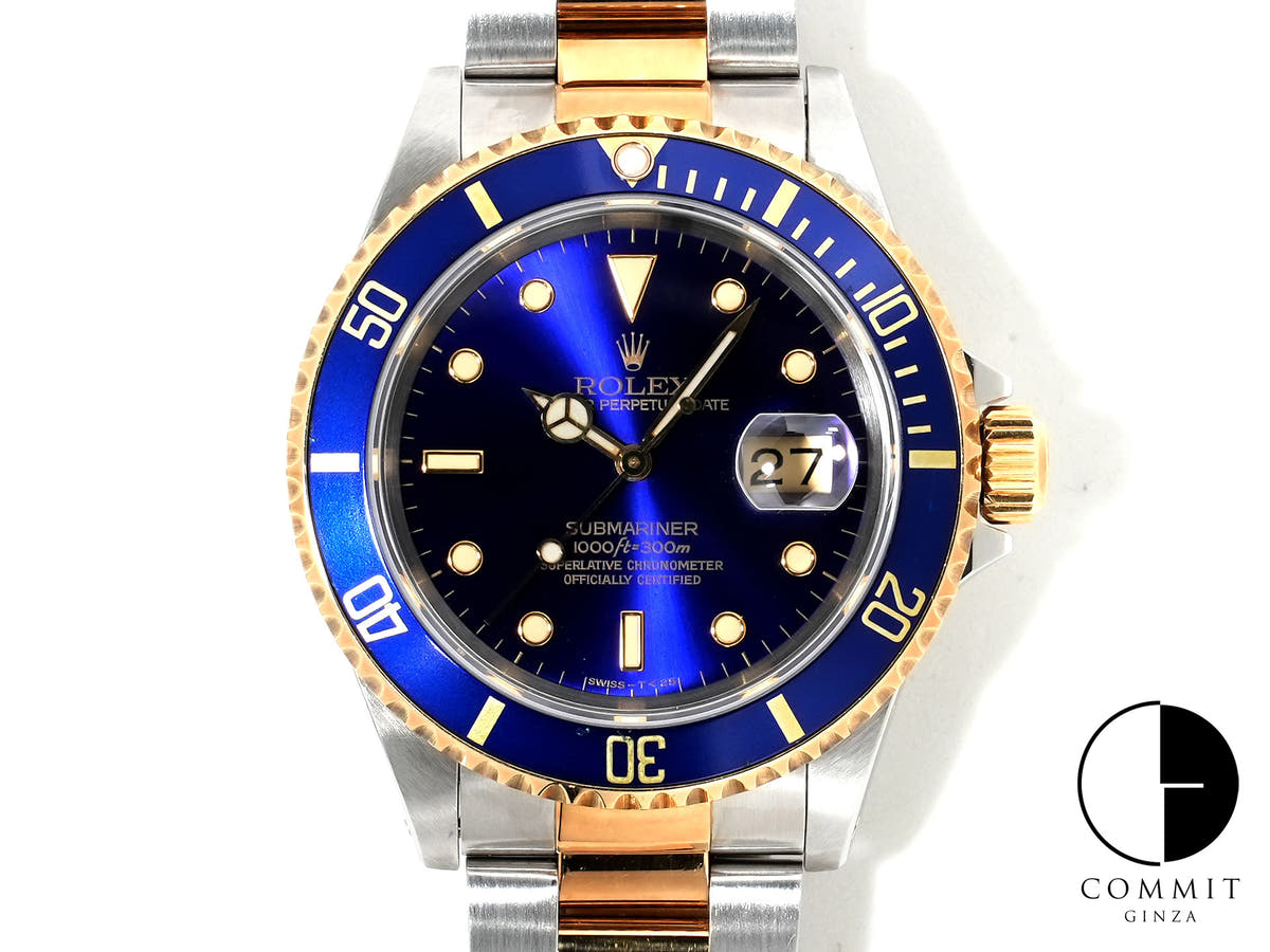 Pre-owned Rolex Submariner Date Ref. 16613 Stainless Steel/Yellow Gold Blue Dial eouhrbao
