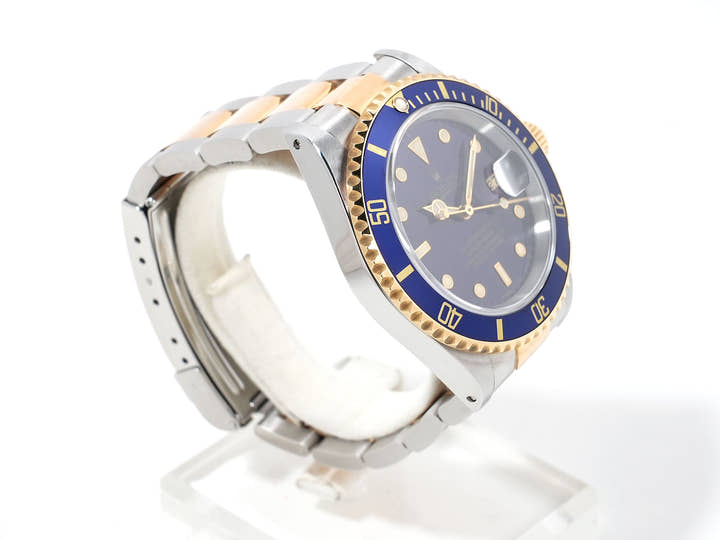 Pre-owned Rolex Submariner Date Ref. 16613 Stainless Steel/Yellow Gold Blue Dial eouhrbao