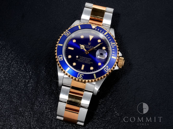 Pre-owned Rolex Submariner Date Ref. 16613 Stainless Steel/Yellow Gold Blue Dial eouhrbao