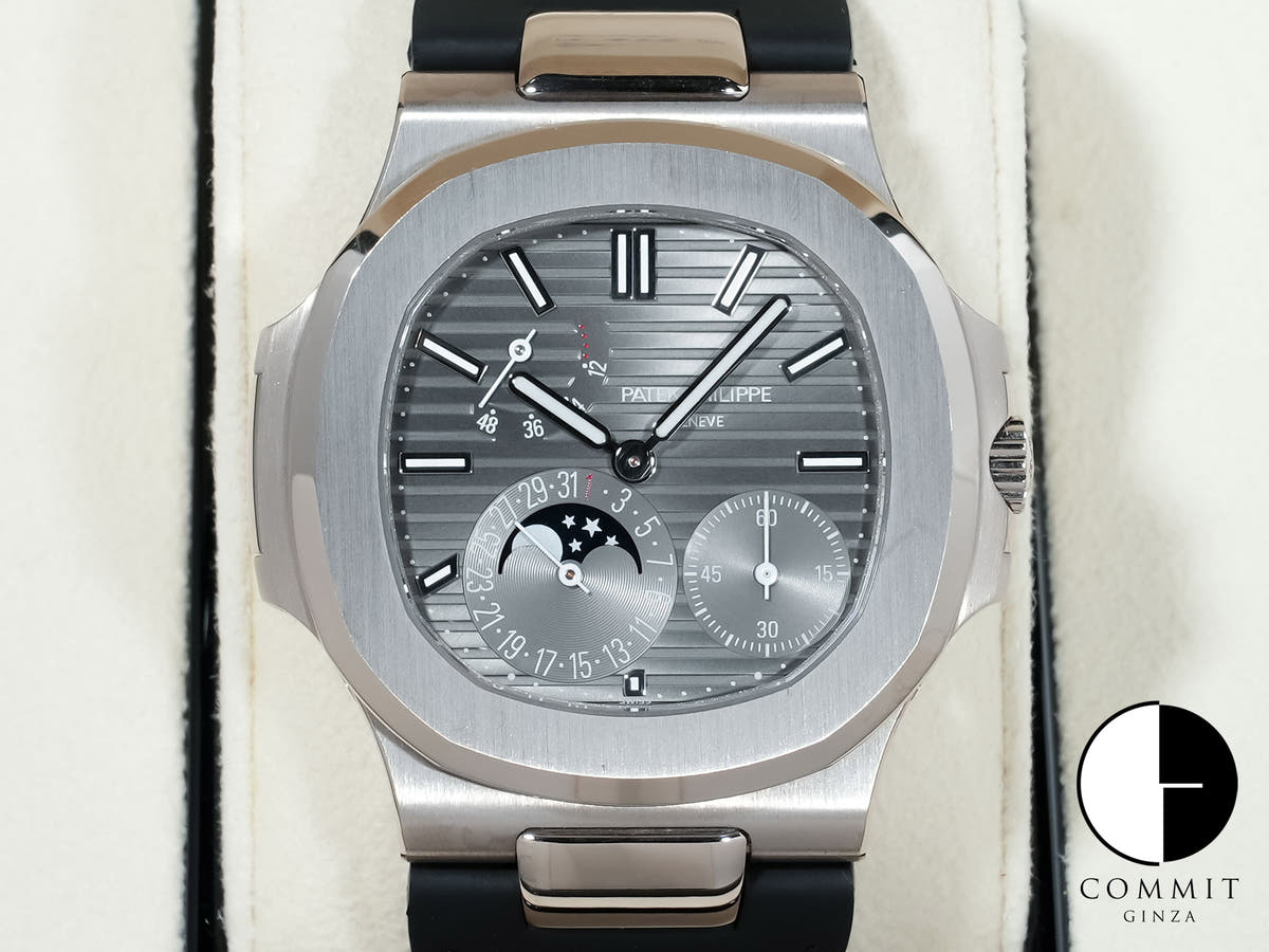 Patek Philippe Nautilus Petite Complication Ref. 5712G-001 White Gold Slate Dial Pre-owned 46gi2vkm