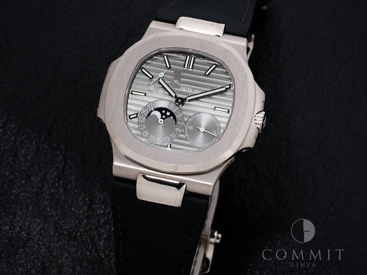 Patek Philippe Nautilus Petite Complication Ref. 5712G-001 White Gold Slate Dial Pre-owned 46gi2vkm