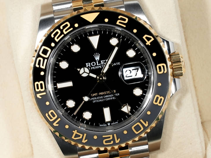 Rolex GMT-Master II Ref. 126713GRNR Stainless Steel/Yellow Gold Black Dial Jubilee Bracelet Excellent Condition 8csiffn3