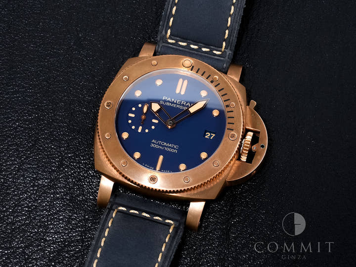 パネライ サブマーシブル ブロンゾ ブルー アビッソ Ref.PAM01074 ブロンズ ブルー文字盤 美中古 sh99gozs