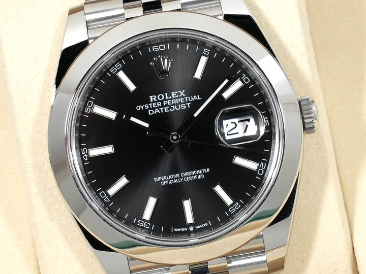 Rolex Datejust 41 Ref. 126300 Stainless Steel Black Dial Jubilee Bracelet Unused jr85evbj