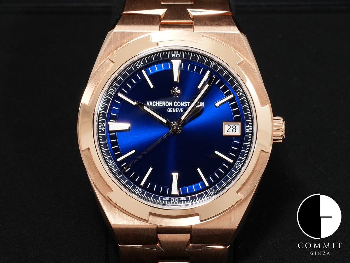 Vacheron Constantin Overseas Automatic Ref. 4520V/210R-B705 Pink Gold Blue Dial Excellent Condition 33z3adfr