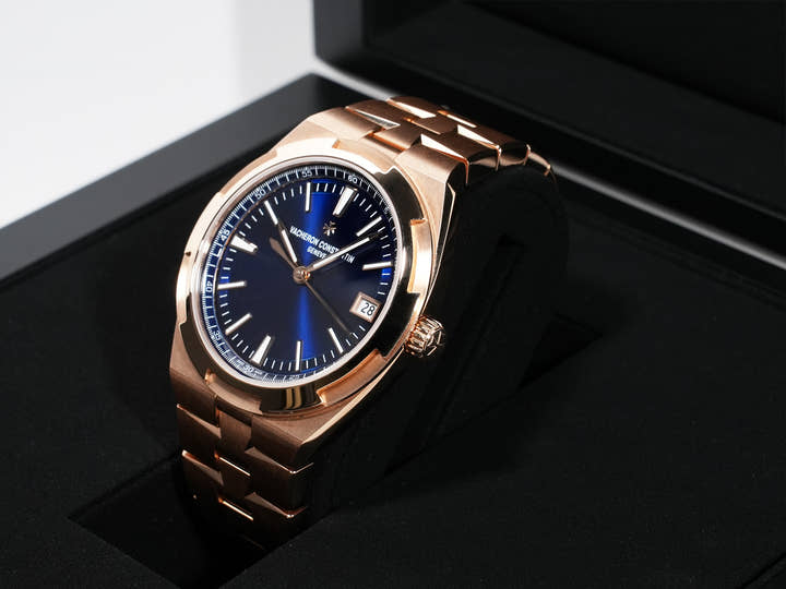 Vacheron Constantin Overseas Automatic Ref. 4520V/210R-B705 Pink Gold Blue Dial Excellent Condition 33z3adfr