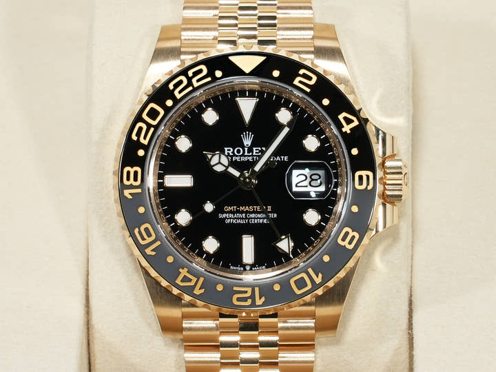 ロレックス GMTマスターII Ref.126718GRNR イエローゴールド ブラック文字盤 ジュビリーブレスレット 未使用 j8jqpda5