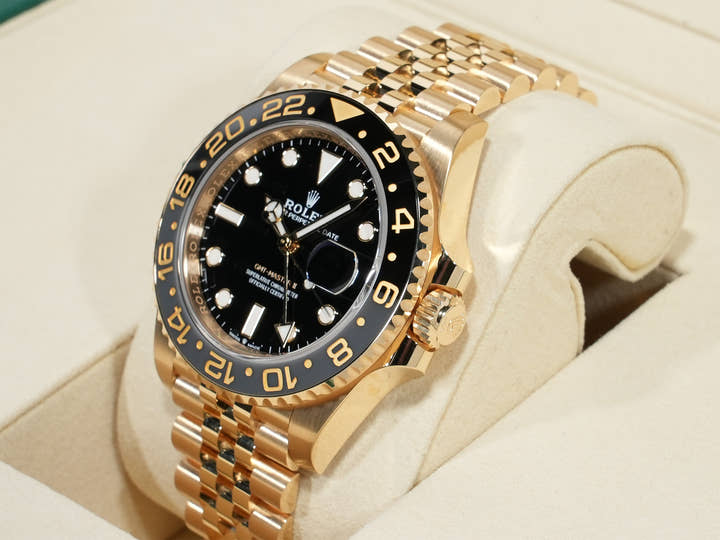 ロレックス GMTマスターII Ref.126718GRNR イエローゴールド ブラック文字盤 ジュビリーブレスレット 未使用 j8jqpda5