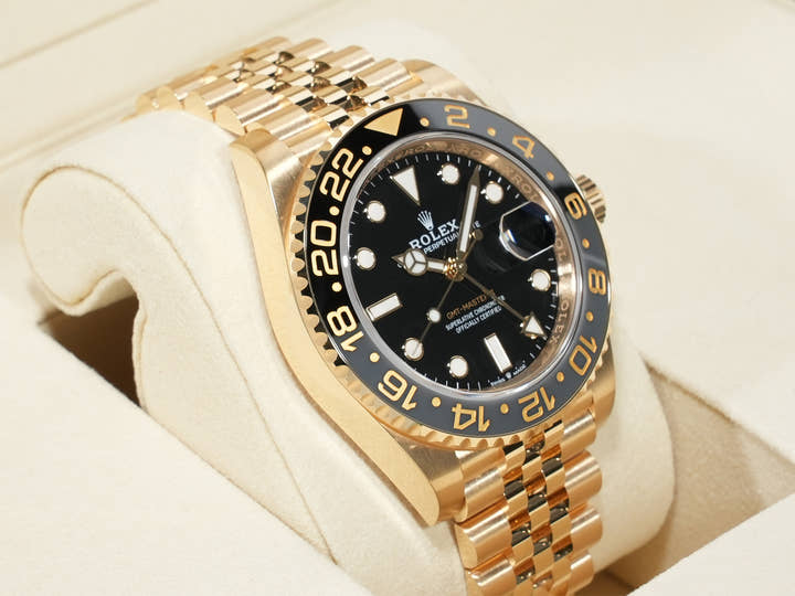 ロレックス GMTマスターII Ref.126718GRNR イエローゴールド ブラック文字盤 ジュビリーブレスレット 未使用 j8jqpda5