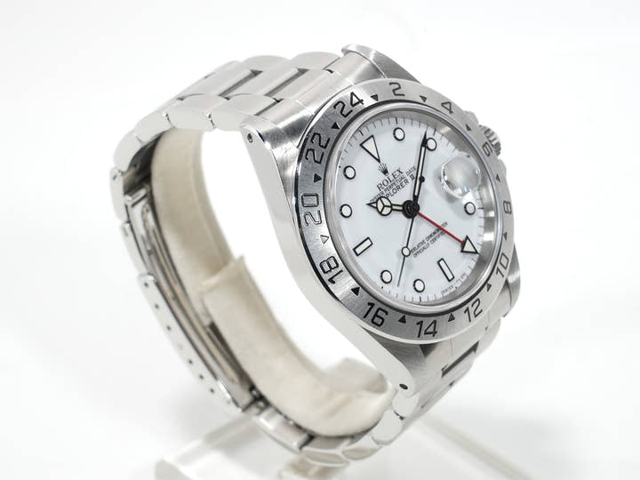 Pre-owned Rolex Explorer II Ref. 16570 Stainless Steel White Dial Oyster Bracelet mg52t55y