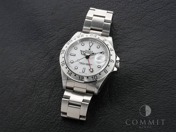 Pre-owned Rolex Explorer II Ref. 16570 Stainless Steel White Dial Oyster Bracelet mg52t55y
