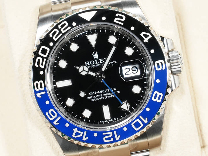 ロレックス GMTマスターII Ref.116710BLNR ステンレススチール ブラック文字盤 オイスターブレスレット 未使用 axwadcr7