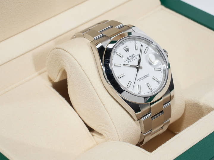 ロレックス デイトジャスト41 Ref.126300 ステンレススチール ホワイト文字盤 オイスターブレスレット 中古 tovwqkcf
