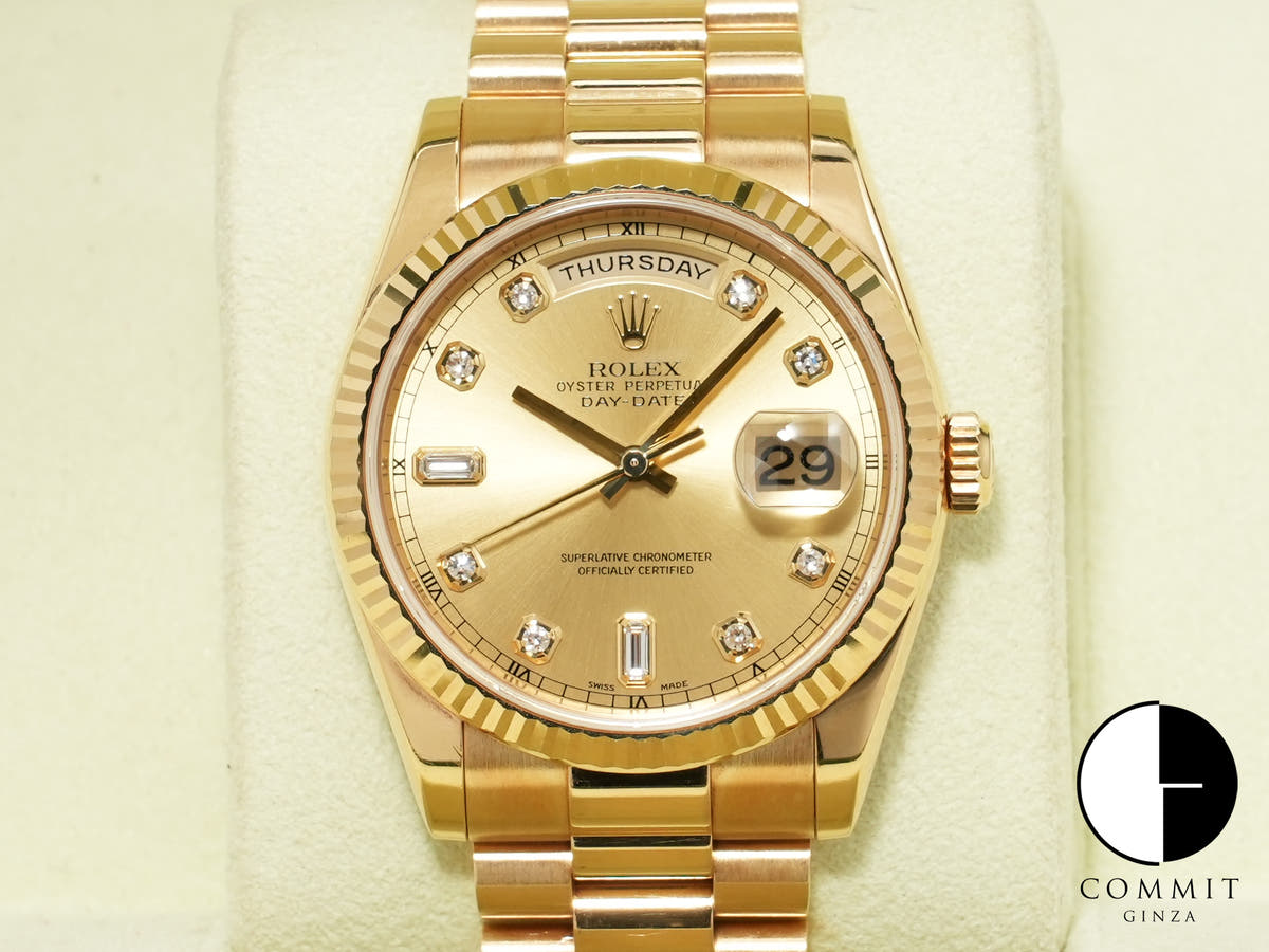 Rolex Day-Date 36 Ref. 118238A Yellow Gold Champagne Dial Pre-owned bjpet7xa