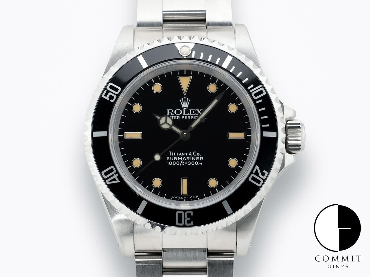 Pre-owned Rolex Submariner No Date Tiffany Ref. 14060 Stainless Steel Black Dial 6ktr356q