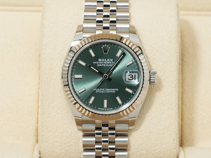 ロレックス デイトジャスト31 Ref.278274 ステンレススチール/ホワイトゴールド ミントグリーン文字盤 ジュビリーブレスレット 未使用 jro5yqsr