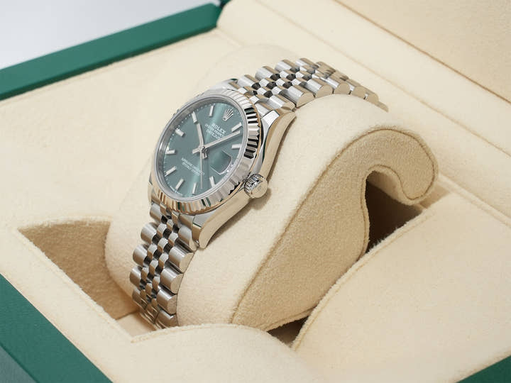 ロレックス デイトジャスト31 Ref.278274 ステンレススチール/ホワイトゴールド ミントグリーン文字盤 ジュビリーブレスレット 未使用 jro5yqsr
