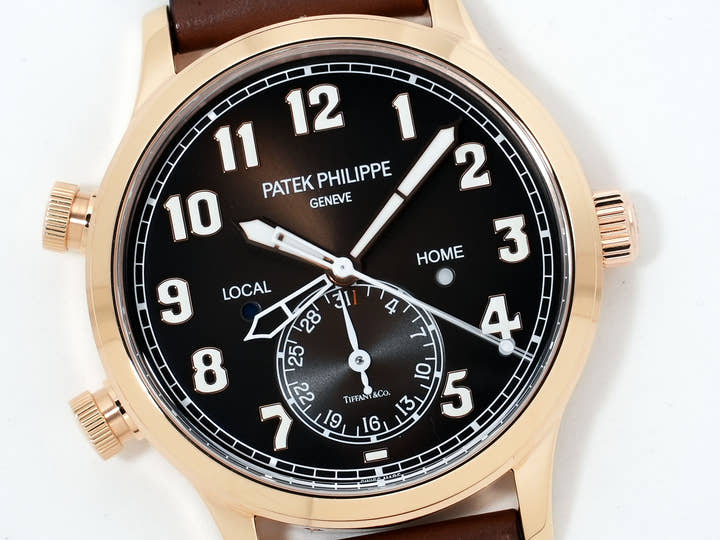 Patek Philippe Calatrava Pilot Travel Time TIFFANY & CO. Ref. 5524R-001 Rose Gold Brown Sunset Dial Pre-owned pkijrx5a