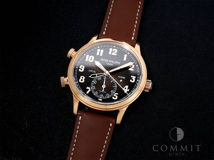 Patek Philippe Calatrava Pilot Travel Time TIFFANY & CO. Ref. 5524R-001 Rose Gold Brown Sunset Dial Pre-owned pkijrx5a