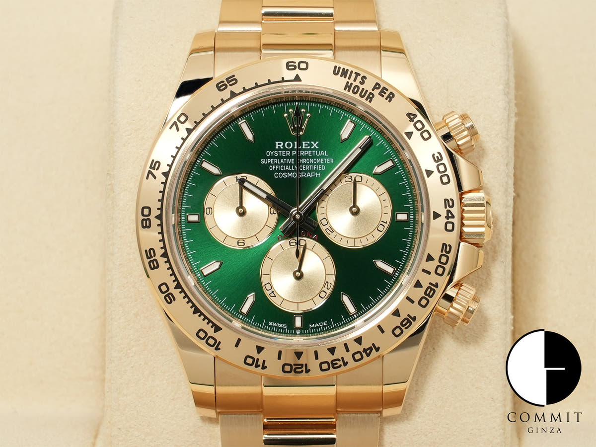 ロレックス デイトナ Ref.126508 イエローゴールド グリーン文字盤 未使用 mfk2zr4q