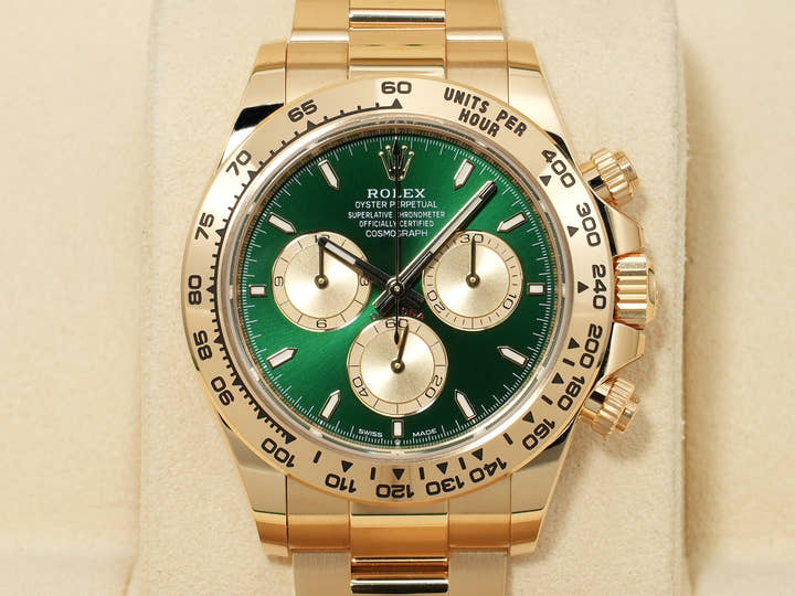 ロレックス デイトナ Ref.126508 イエローゴールド グリーン文字盤 未使用 mfk2zr4q