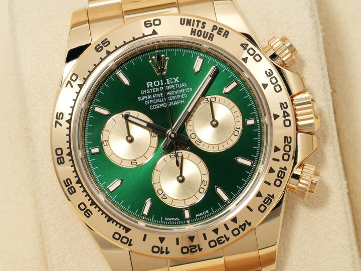 ロレックス デイトナ Ref.126508 イエローゴールド グリーン文字盤 未使用 mfk2zr4q