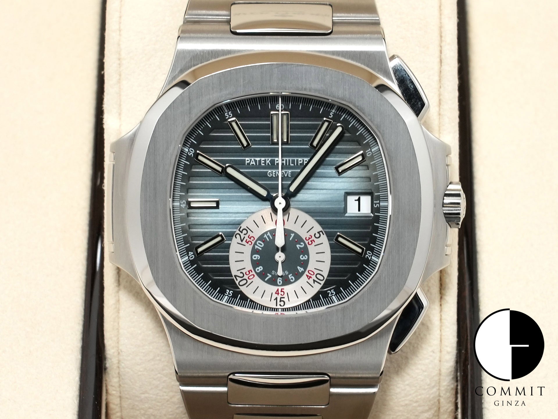 Patek Philippe Nautilus Chronograph Ref. 5980/1A-001 Stainless Steel Blue Dial Pre-owned yfjs2qy4