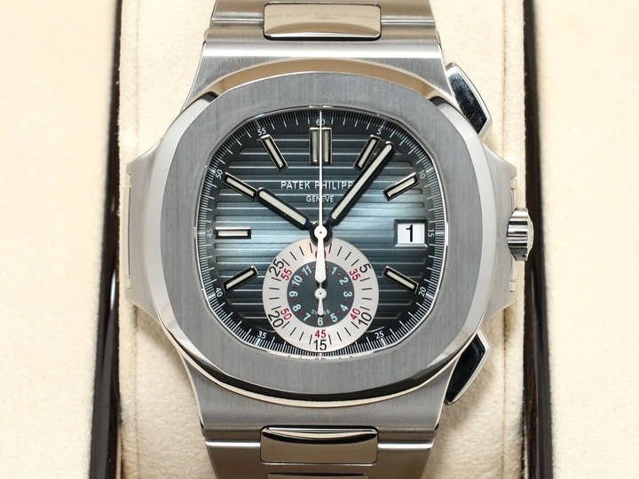 Patek Philippe Nautilus Chronograph Ref. 5980/1A-001 Stainless Steel Blue Dial Pre-owned yfjs2qy4