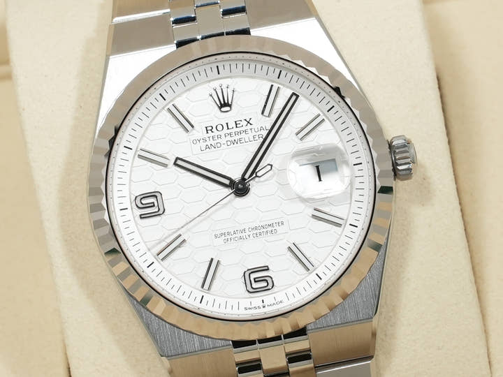ロレックス ランドドゥエラー Ref.127234 ステンレススチール/ホワイトゴールド ホワイト文字盤 ジュビリーブレスレット 未使用 bbk5ev3r
