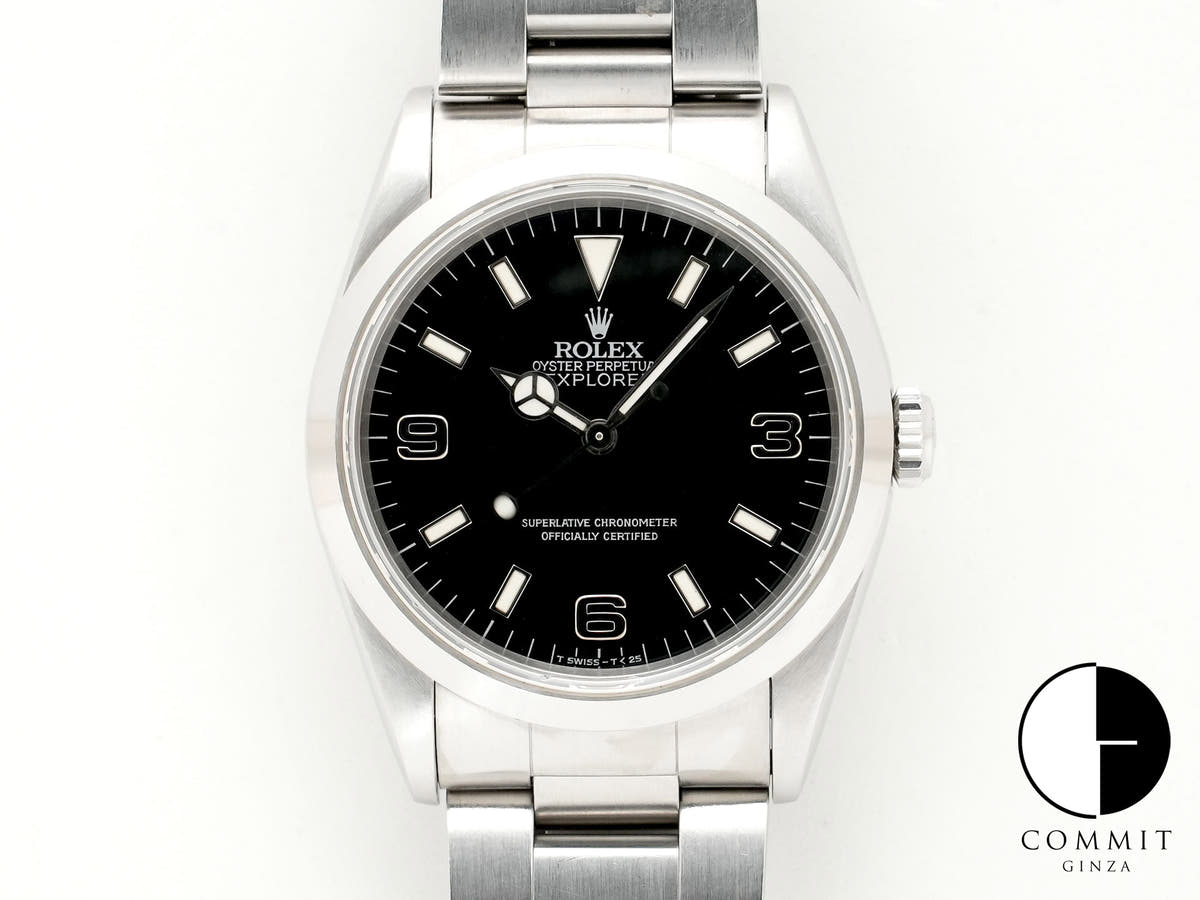 Pre-owned Rolex Explorer I Ref. 14270 Stainless Steel Black Dial Oyster Bracelet jec4qqow