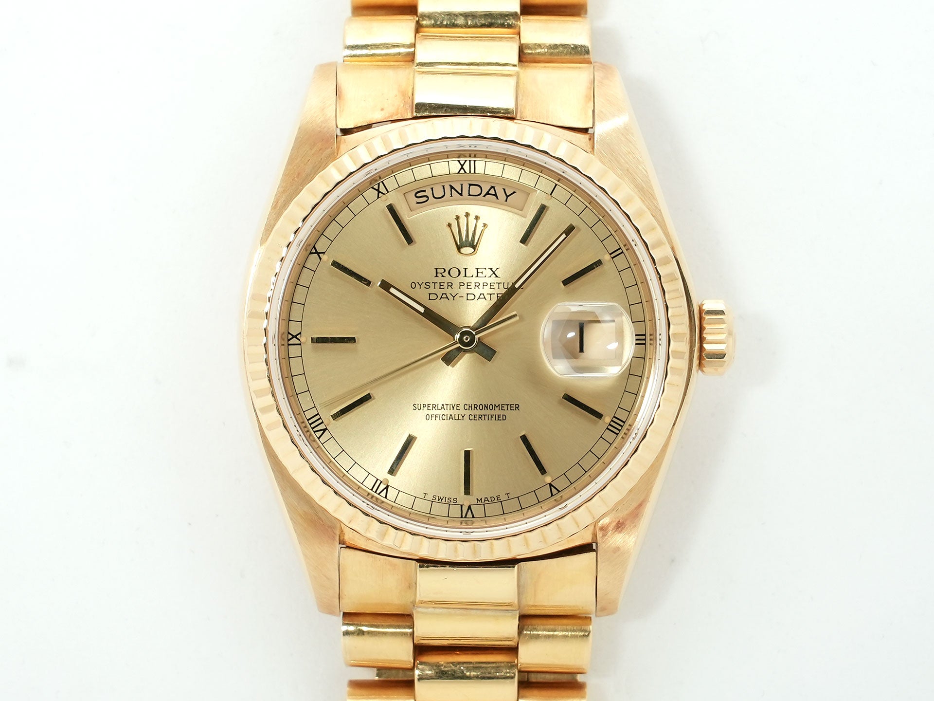ロレックス デイデイト36 Ref.18038 イエローゴールド シャンパン文字盤 中古 ivbzk8ym