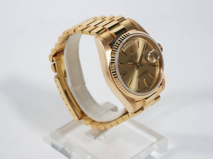 ロレックス デイデイト36 Ref.18038 イエローゴールド シャンパン文字盤 中古 ivbzk8ym