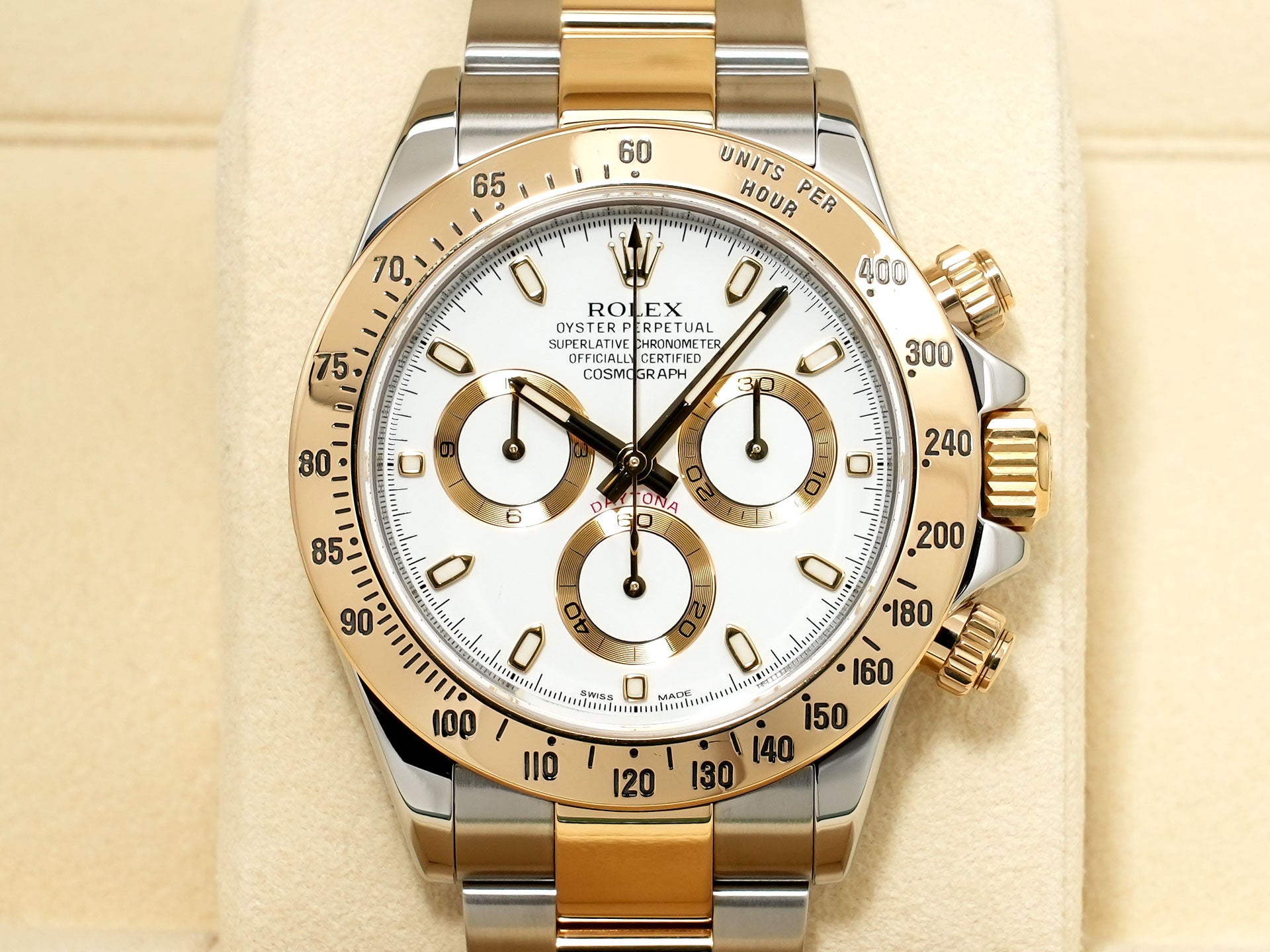 ロレックス デイトナ Ref.116523 ステンレススチール/イエローゴールド ホワイト文字盤 美中古 9futvzqf