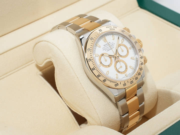 ロレックス デイトナ Ref.116523 ステンレススチール/イエローゴールド ホワイト文字盤 美中古 9futvzqf