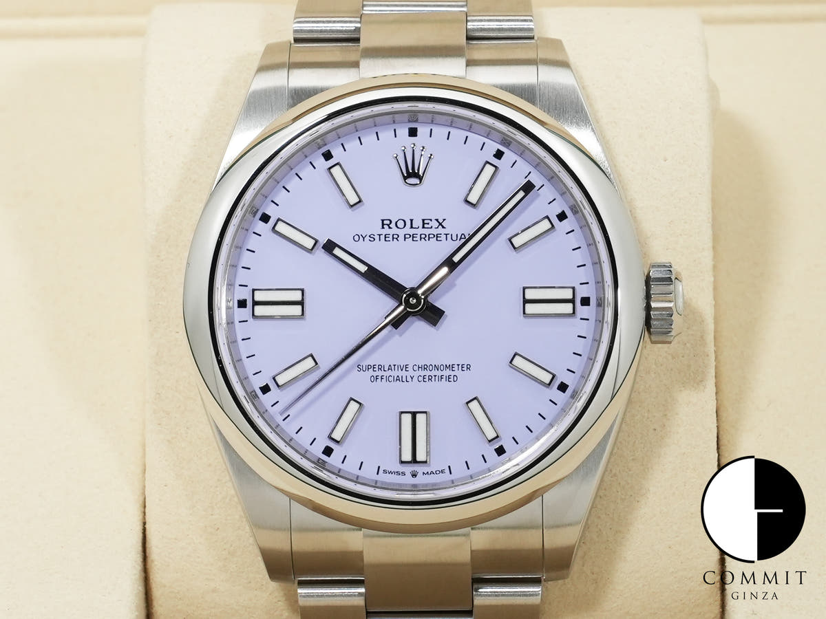 ロレックス オイスターパーペチュアル41 Ref.134300 ステンレススチール ラベンダー文字盤 未使用 fo6gqdnu