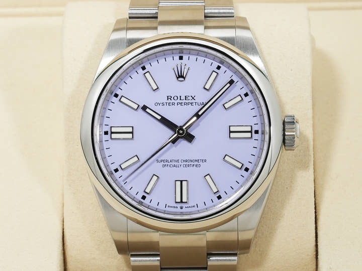 ロレックス オイスターパーペチュアル41 Ref.134300 ステンレススチール ラベンダー文字盤 未使用 fo6gqdnu