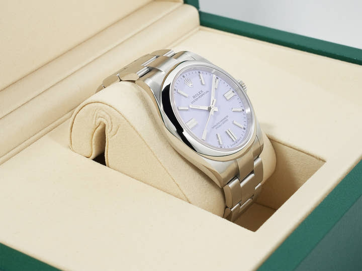 ロレックス オイスターパーペチュアル41 Ref.134300 ステンレススチール ラベンダー文字盤 未使用 fo6gqdnu