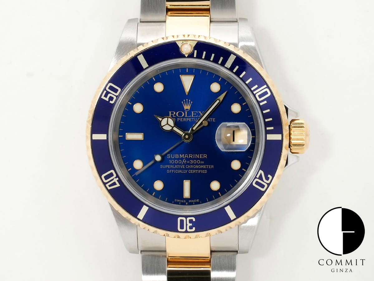 ロレックス サブマリーナー デイト Ref.16613 ステンレススチール/イエローゴールド ブルー文字盤 美中古 k6tguh9v