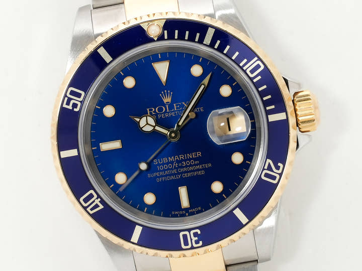ロレックス サブマリーナー デイト Ref.16613 ステンレススチール/イエローゴールド ブルー文字盤 美中古 k6tguh9v