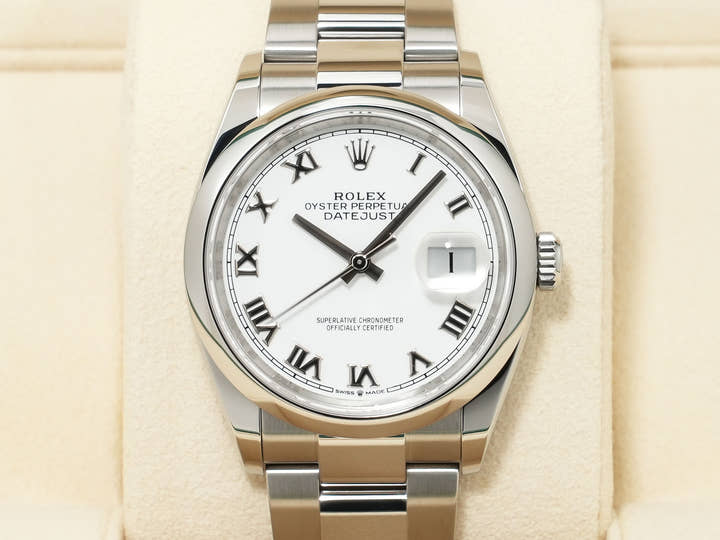 ロレックス デイトジャスト36 Ref.126200 ステンレススチール ホワイト文字盤 オイスターブレスレット 美品 k54ggwwq