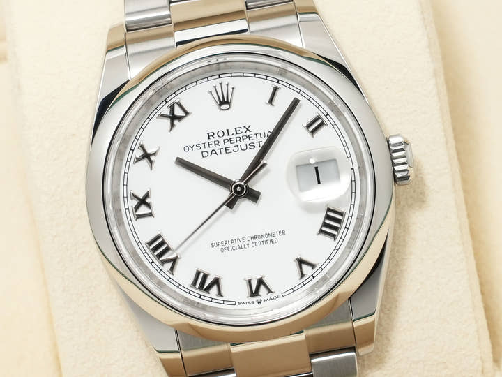 ロレックス デイトジャスト36 Ref.126200 ステンレススチール ホワイト文字盤 オイスターブレスレット 美品 k54ggwwq