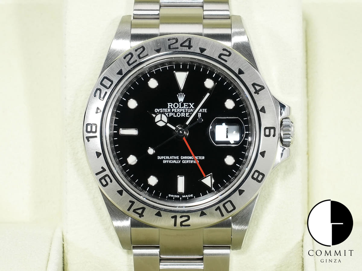 ロレックス エクスプローラーII Ref.16570 ステンレススチール ブラック文字盤 オイスターブレスレット 美品 ppkuof5x